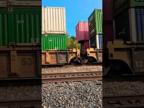 2 MONSTER UP STACK TRAINS PASSING EACH OTHER! #railroad #unionpacificrailroad #unionpacific #trains