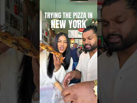 TRYING THE PIZZA IN NEW YORK! 🍕 #newyork #pizza #pizzashop #travel #vlog #foodvlog #couple #food