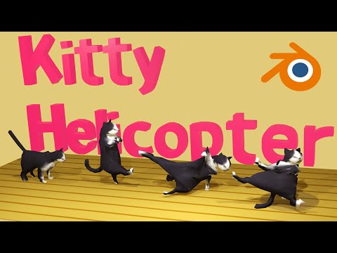 KITTY HELICOPTER  Blender Timelapse 貓咪街舞 CC中字 【Blender鳥咪老師】