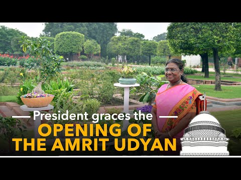 President Droupadi Murmu graces the opening of the Amrit Udyan at Rashtrapati Bhavan