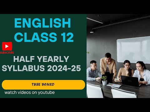 English Class 12 syllabus 2024-25