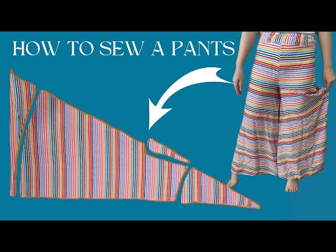 Very easy to cut and sew Culottes pants Palazzo skirt pants|for beginners