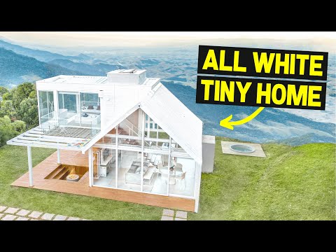 ALL WHITE MOUNT EVEREST THEMED TINY HOME IN BRAZIL! (Full Airbnb Tour)