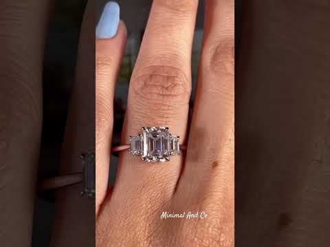 Three Stone Emerald Cut Ring