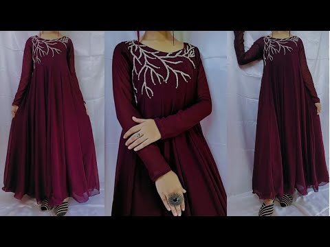 🔥Anarkali dress cutting & stitching |Long frock|20 panel anarkali frock|Anarkali Gown design ✨