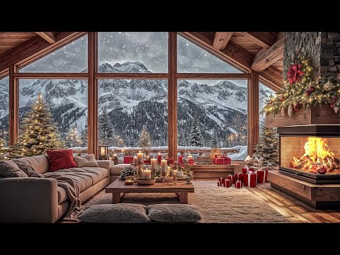 Cozy Christmas Ambience with Relaxing Christmas Jazz 🎄& Fireplace Sounds for Stress Relief⛄❄