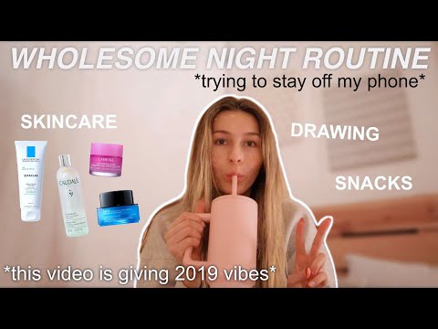 my wholesome & UNPLUGGED night routine *no phone, skincare, making anniversary gift*