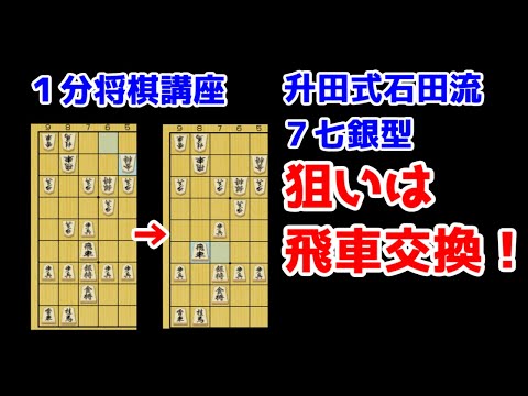 【1分将棋講座】升田式石田流７七銀型の攻め方【part2】