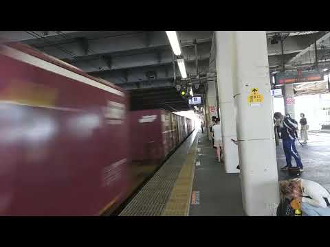 宇都宮線 貨物列車金太郎 EH500-55牽引 小山駅高速通過