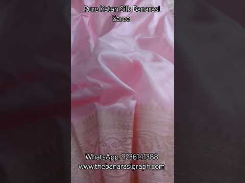 Baby Pink Pure Katan Silk Banarasi Saree #puresaree