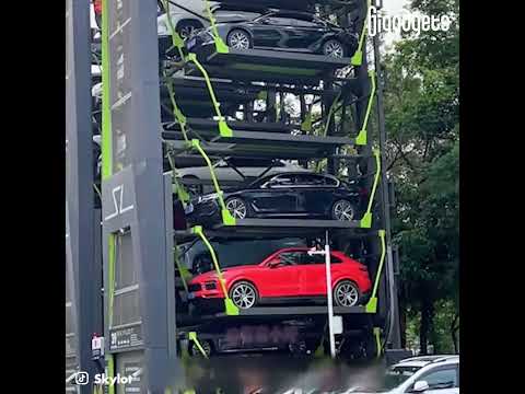 Skylot futuristic vertical parking facility② #gigadgets #garage #parking #spacedesign #carlife