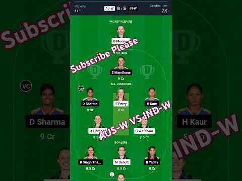 AUS W vs IND W Dream11 Prediction, Dream11 team of today match, Australia Womens vs India Women |