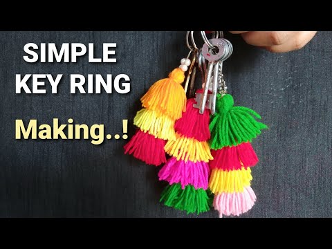 how to make woolen keychain | chabi ring | keychain making at home | hand craft kbs | keychain