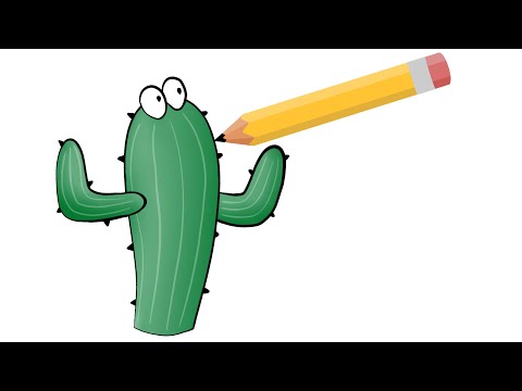 How to draw a cartoon cactus 🌵