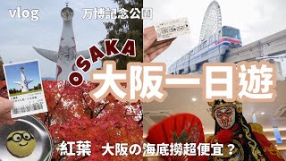 🇯🇵大阪一日遊VLOG｜在万博記念公園看紅葉｜太陽の塔｜日本的海底撈火鍋居然超便宜？