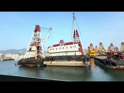 Hong Kong ship parking in To Kwa Wan Typhoon Shelter