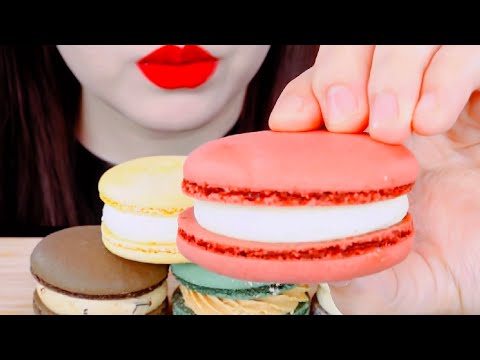 ASMR Rainbow Icecream Macaron Eating Vlog 레인보우 아이스크림 마카롱 먹기 @ZOEYASMR