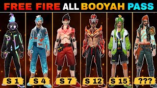 SEASON 1 TO ALL BOOYAH PASS FREE FIRE | FREE FIRE ALL BOOYAH PASS | ALL BOOYAH PASS BUNDLE FREE FIRE