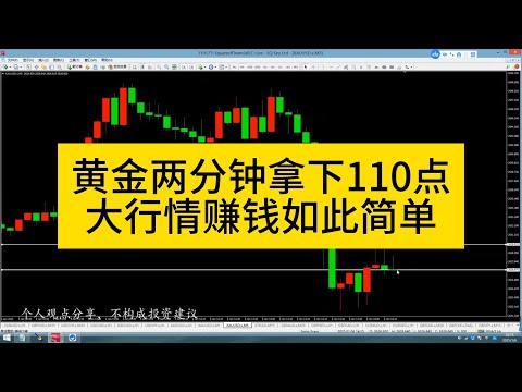 黄金两分钟拿下110点，大行情赚钱如此简单！