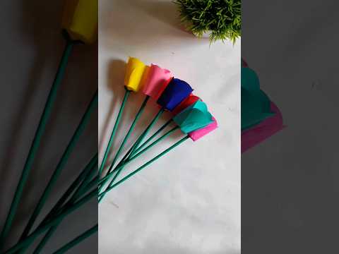 Beautiful Coulerful Tulip Making Idea| #shorts #youtubeshorts  #flowers #diy |