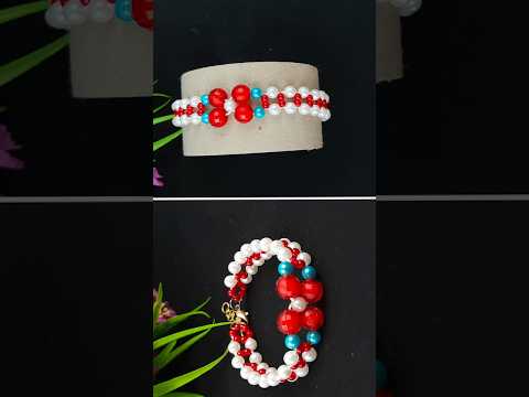 Simple & Beautiful Pearl Flower Bracelet//Beaded Bracelet Making How To//##short #handembroidery #