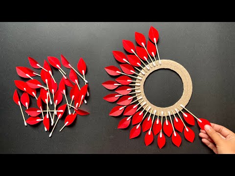 Beautiful paper flower wall hanging | easy and simple wall hanging craft | home decor ideas 💡