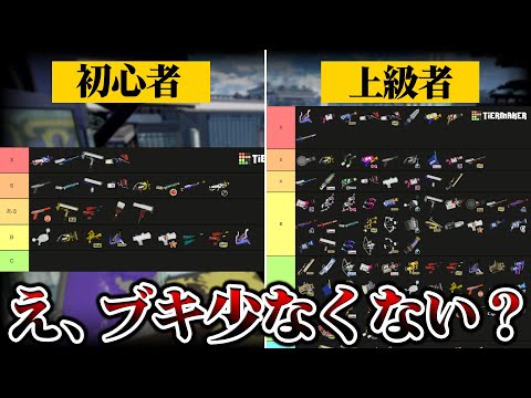 初心者と上級者のブキtier表を見比べてみた結果が面白すぎたｗｗｗｗｗ【スプラトゥーン3 splatoon3】【初心者】