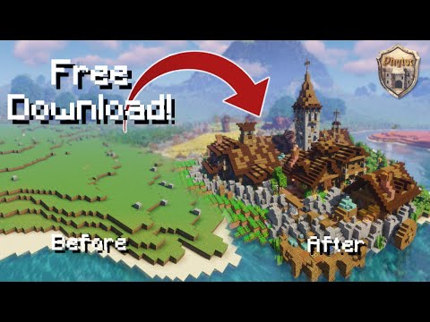 Minecraft: Building A Medieval Village + Custom Farmlands!