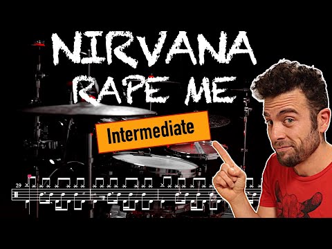 Nirvana - Rape Me - Drum cover (with scrolling drum score)