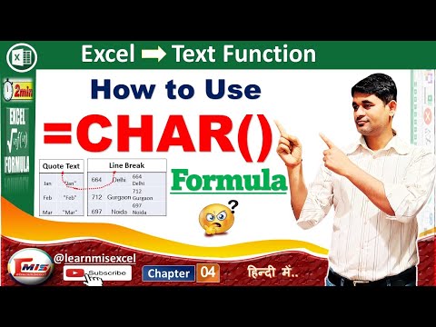 Char Formula in excel | How to use Char function in excel with 4 Supper examples | P4