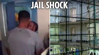 Inmate who had sex with female guard violently attacked while holding baby during family visit