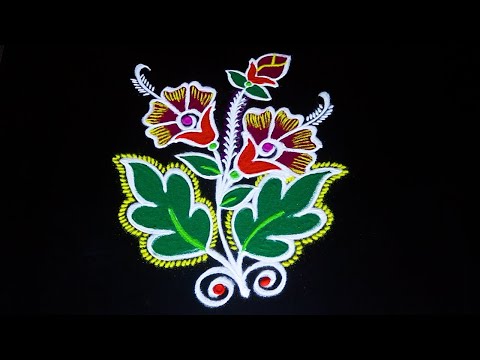 Beautiful flower kolams ⚛️ By AnithaRangoli|🌼rangoli || 🌺Kolam ||🌻Muggulu