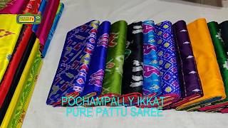 unbox of 20+ pochampally pattu saree with kanchi boarder and tissue boarder||pochampally sarees