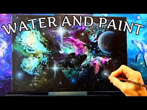 The beauty of chaos Galaxy space nebula acrylic fluid art