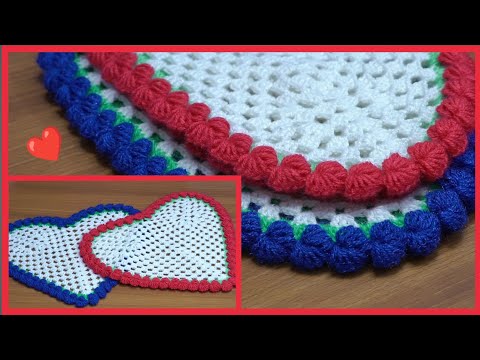 ✨Amazing ✨Heart💗shaped knitting table cover#thalposh design #crochet pattern