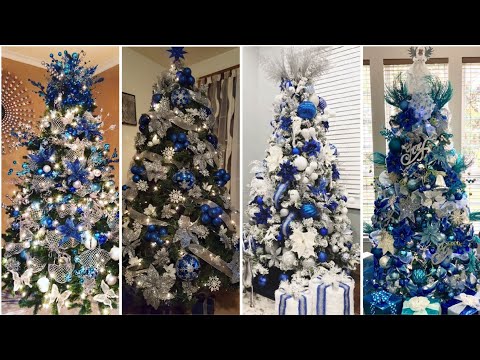 2023!Blue and white Christmas tree Ideas/Latest Christmas Tree Designs