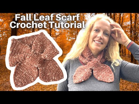 Fall Leaf 🍂 Scarf Crochet Tutorial (or is it a bow scarf?)