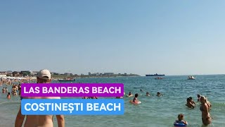 [4K] Plaja LAS BANDERAS BEACH - SUMMER SUNNY DAYS in COSTINESTI BEACH, BLACK SEA, CONSTANTA, ROMANIA