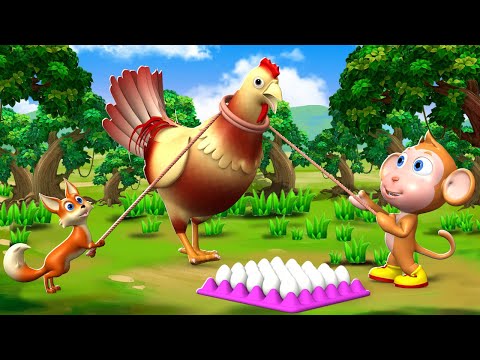 Greedy Fox and Monkeys Hens Farm Story in English - Story Telling in English | JOJO TV