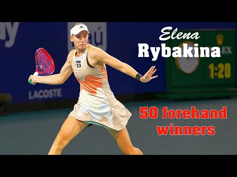 Elena Rybakina 💖 50 Power Forehand Winners.