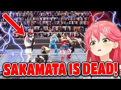 Miko Hilarious Reaction To The Most Violent Hololive Battle Royal In WWE2K22【ENG SUB】