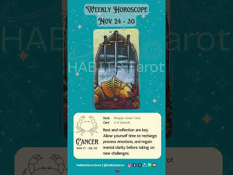 Cancer Weekly Horoscope | Nov 24-30 #horoscope #cancerhoroscope #astrology #watersignstarotreading