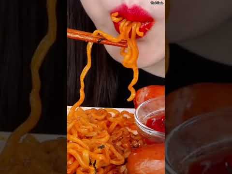 Asmr Eating Extremely Fire Noodles 🌶️🔥#shorts