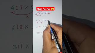 😊😊Math Tricks 🥳🥳 #multiplicationtricks #maths #mathshorts #mathematics #mathshortcuts #trendingshort