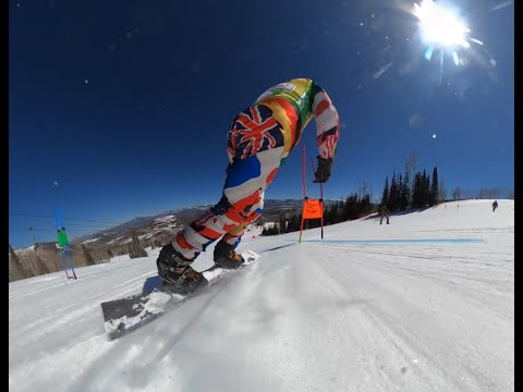 Pat racing at NASTAR Nationals on snowboard 2022