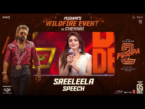 Sreeleela Speech | Pushpa's WILDFIRE Event in Chennai | Allu Arjun | Sukumar | Rashmika