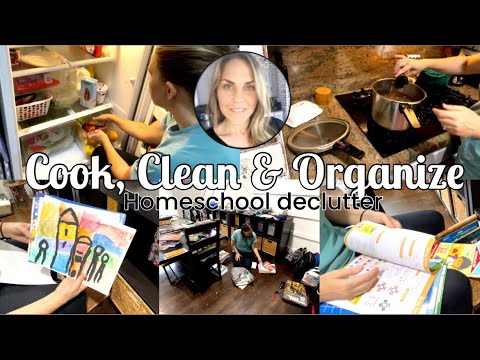 Saturday Clean with me & Organize Homeschool | Get it All Done | Pinto Beans Recipe Insta-pot recipe