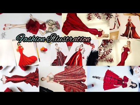 Fashion Illustrations | red outfits | red dress ideas | wedding season #weddingdress #fashion2023