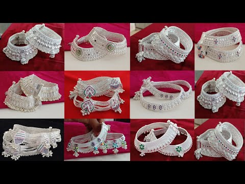 Latest Heavy Silver Bridal Anklets Designs 2024 With Weight & Price | new silver Dulhan Payal Design