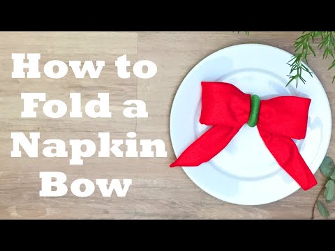 Christmas Bow Napkin Folding Tutorial - 2 minute video tutorial - Episode 39